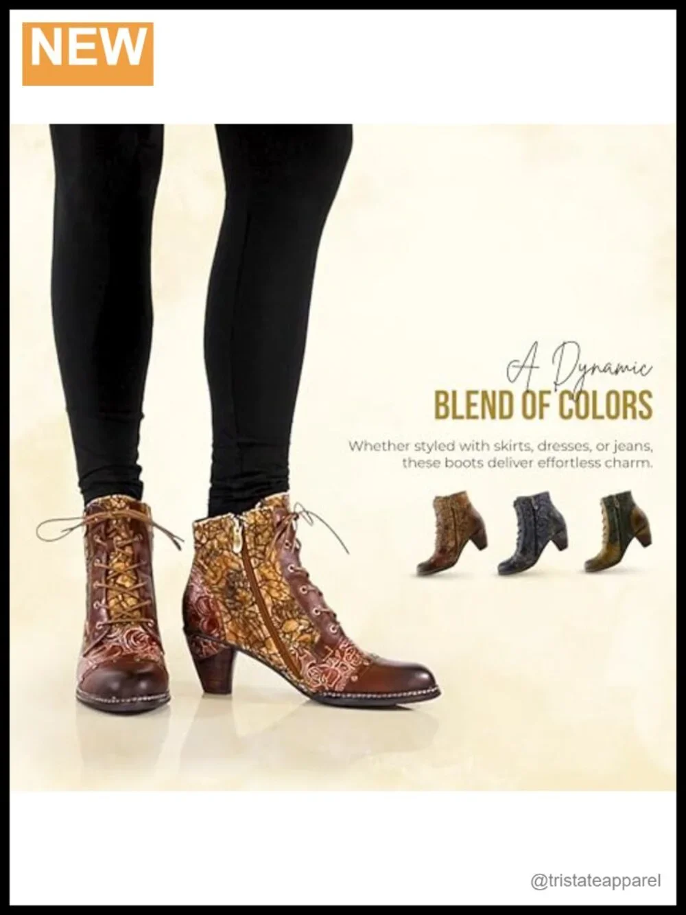 Women's Velvet Ankle Booties Stacked Heel Lace-Up Side Zip Floral
